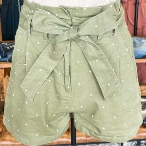 Mine High Waist Green Polka Dot Shorts